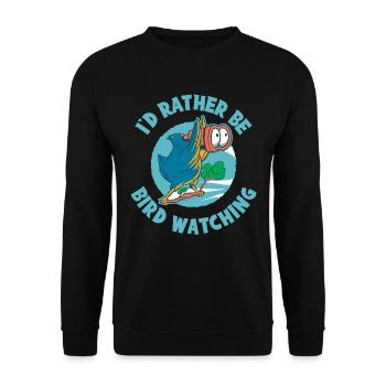 Id Rather Be Bird Watching Bird Gift - Sweat-shirt Unisexe - noir - Devant - Alina (178cm) & Michal (187cm)
