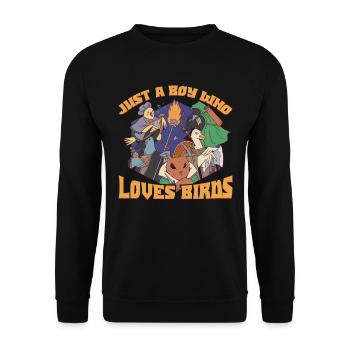 Just A Boy Who Loves Birds Bird Gift - Unisex Sweatshirt - black - Front - Alina (178cm) & Michal (187cm)