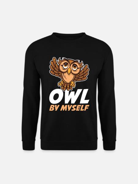 Owl By Myself Eule Geschenk - Unisex Pullover - Schwarz