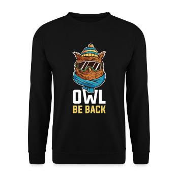 Owl Be Back Owl Cadeau - Sweat-shirt Unisexe - noir - Devant - Alina (178cm) & Michal (187cm)