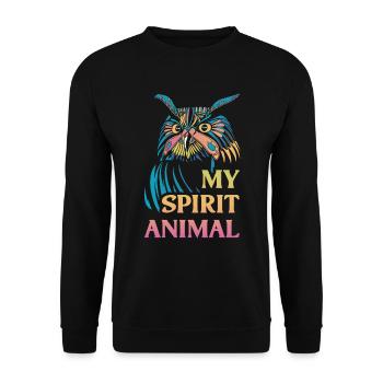 Owl Spirit Animal Owl Cadeau - Sweat-shirt Unisexe - noir - Devant - Alina (178cm) & Michal (187cm)