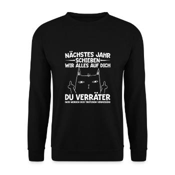 Abschiedsgeschenk Kollege Jobwechsel - Unisex Pullover - Schwarz - Vorne - Alina (178cm) & Michal (187cm)