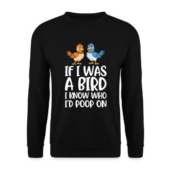 If I Was A Bird Bird Gift - Unisex Sweatshirt - black - Front - Alina (178cm) & Michal (187cm)