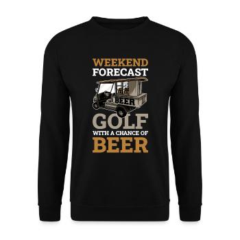 Golf With A Chance Of Beer Golf Gift - Unisex Sweatshirt - black - Front - Alina (178cm) & Michal (187cm)