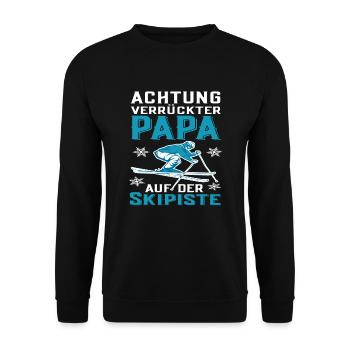 Funny Ski Papa Skier Father Skiing Saying - Unisex Sweatshirt - black - Front - Alina (178cm) & Michal (187cm)
