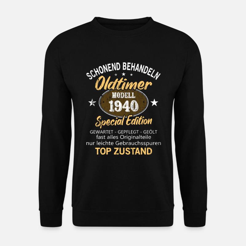 Oldtimer Baujahr 1940 Geboren Jahrgang 1940 - Unisex Pullover - Schwarz