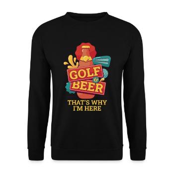 Golf And Beer That's Why I'm Here Golf Gift - Unisex Sweatshirt - black - Front - Alina (178cm) & Michal (187cm)
