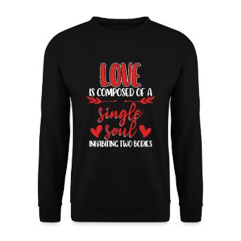 Love is composed of a single soul - Unisex Pullover - Schwarz - Vorne - Alina (178cm) & Michal (187cm)