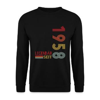 Geburtstag Geboren 1958 Mann Legendär seit 1958 - Unisex Pullover - Schwarz - Vorne - Alina (178cm) & Michal (187cm)