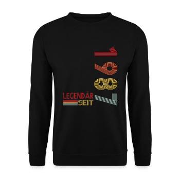 Geburtstag Geboren 1987 Mann Legendär seit 1987 - Unisex Pullover - Schwarz - Vorne - Alina (178cm) & Michal (187cm)