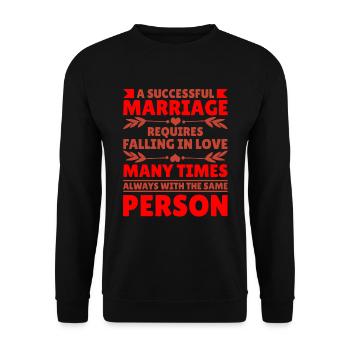 Valentins Tag Beziehung Liebes Spruch - Unisex Pullover - Schwarz - Vorne - Alina (178cm) & Michal (187cm)