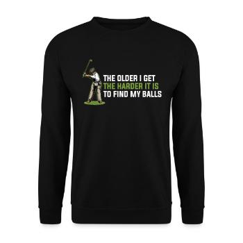 Plus je vieillis, plus c’est difficile d’être un cadeau de golf - Sweat-shirt Unisexe - noir - Devant - Alina (178cm) & Michal (187cm)