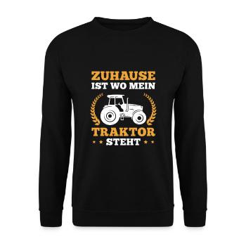 Bauernhof Traktor Landwirtschaft Bauer Landwirt - Unisex Pullover - Schwarz - Vorne - Alina (178cm) & Michal (187cm)
