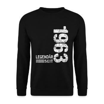 Geburtstag Geboren 1963 Mann Legendär seit 1963 - Unisex Pullover - Schwarz - Vorne - Alina (178cm) & Michal (187cm)
