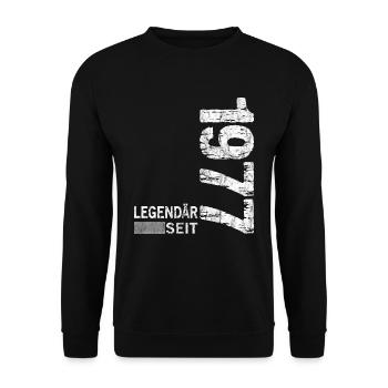 Geburtstag Geboren 1977 Mann Legendär seit 1977 - Unisex Pullover - Schwarz - Vorne - Alina (178cm) & Michal (187cm)