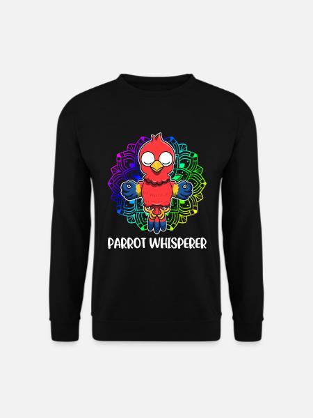 Parrot Whisperer Papagei Geschenk - Unisex Pullover - Schwarz