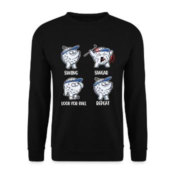 Swing Swear Look For Ball Golf Gift - Unisex Sweatshirt - black - Front - Alina (178cm) & Michal (187cm)