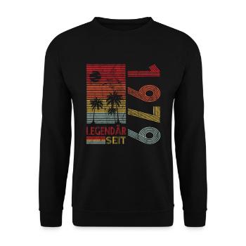 Geburtstag Geboren 1979 Mann Legendär seit 1979 - Unisex Pullover - Schwarz - Vorne - Alina (178cm) & Michal (187cm)