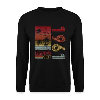 Geburtstag Geboren 1961 Mann Legendär seit 1961 - Unisex Pullover - Schwarz - Vorne - Alina (178cm) & Michal (187cm)
