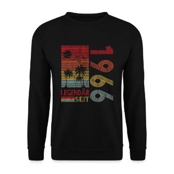 Geburtstag Geboren 1966 Mann Legendär seit 1966 - Unisex Pullover - Schwarz - Vorne - Alina (178cm) & Michal (187cm)