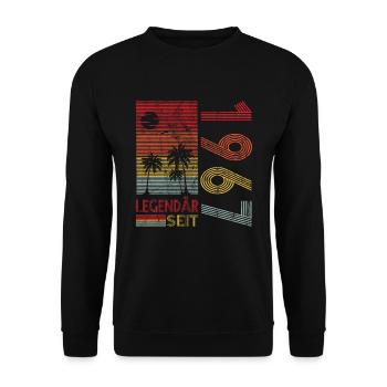 Geburtstag Geboren 1967 Mann Legendär seit 1967 - Unisex Pullover - Schwarz - Vorne - Alina (178cm) & Michal (187cm)