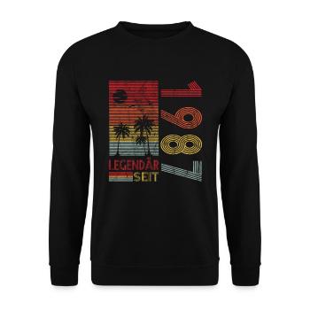 Geburtstag Geboren 1987 Mann Legendär seit 1987 - Unisex Pullover - Schwarz - Vorne - Alina (178cm) & Michal (187cm)