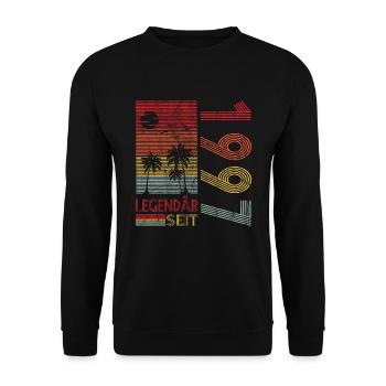 Geburtstag Geboren 1997 Mann Legendär seit 1997 - Unisex Pullover - Schwarz - Vorne - Alina (178cm) & Michal (187cm)