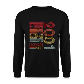 Geburtstag Geboren 2001 Mann Legendär seit 2001 - Unisex Pullover - Schwarz - Vorne - Alina (178cm) & Michal (187cm)
