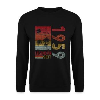 Geburtstag Geboren 1959 Mann Legendär seit 1959 - Unisex Pullover - Schwarz - Vorne - Alina (178cm) & Michal (187cm)