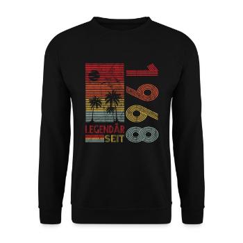 Geburtstag Geboren 1968 Mann Legendär seit 1968 - Unisex Pullover - Schwarz - Vorne - Alina (178cm) & Michal (187cm)