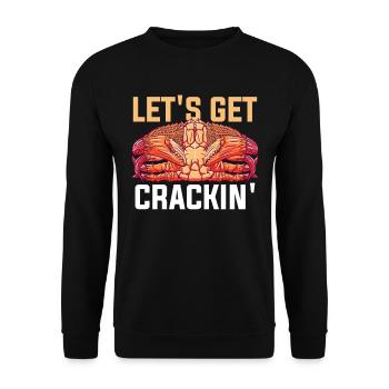 Let's Get Crackin Krabbe Geschenk - Unisex Pullover - Schwarz - Vorne - Alina (178cm) & Michal (187cm)