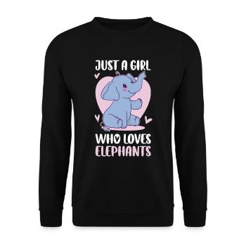 Just A Girl Who Loves Elephants Elephant Gift - Unisex Sweatshirt - black - Front - Alina (178cm) & Michal (187cm)