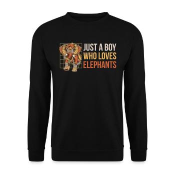 Just A Boy Who Loves Elephants Elephants Gift - Unisex Sweatshirt - black - Front - Alina (178cm) & Michal (187cm)