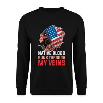 Cadeau amérindien de sang natif - Sweat-shirt Unisexe - noir - Devant - Alina (178cm) & Michal (187cm)