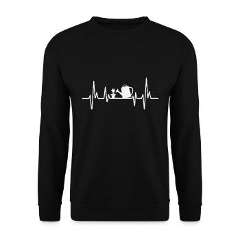 Heartbeat ECG Garden Love Plants Gardener Gardener Garden - Unisex Sweatshirt - black - Front - Alina (178cm) & Michal (187cm)