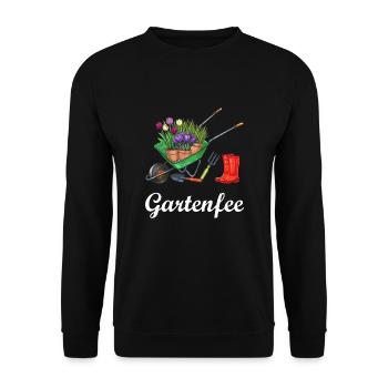 Gartenfee Gartenliebe Pflanzen Gärtner Garten - Unisex Pullover - Schwarz - Vorne - Alina (178cm) & Michal (187cm)