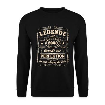 Legenden 2003 Geboren Geschenk Jahrgang 2003 - Unisex Pullover - Schwarz - Vorne - Alina (178cm) & Michal (187cm)