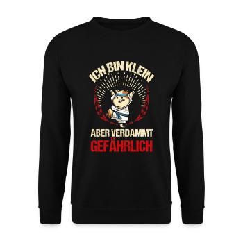 Ich bin klein aber verdammt gefährlich - Unisex Pullover - Schwarz - Vorne - Alina (178cm) & Michal (187cm)