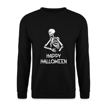 Lustiges Halloween ghost spooky boo - Unisex Pullover - Schwarz - Vorne - Alina (178cm) & Michal (187cm)