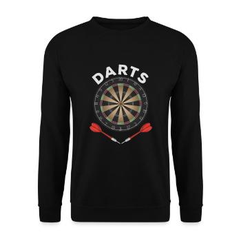 DART - DARTS - Ich spiele DART - Unisex Pullover - Schwarz - Vorne - Alina (178cm) & Michal (187cm)
