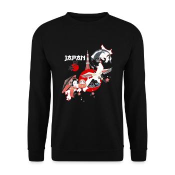 Cool Japan Tradtions Design - Sweat-shirt Unisexe - noir - Devant - Alina (178cm) & Michal (187cm)