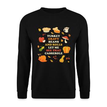 Turkey Gravy Beans Thanksgiving Gift - Unisex Sweatshirt - black - Front - Alina (178cm) & Michal (187cm)
