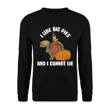 I Like Big Pies Erntedankfest Geschenk - Unisex Pullover - Schwarz - Vorne - Alina (178cm) & Michal (187cm)