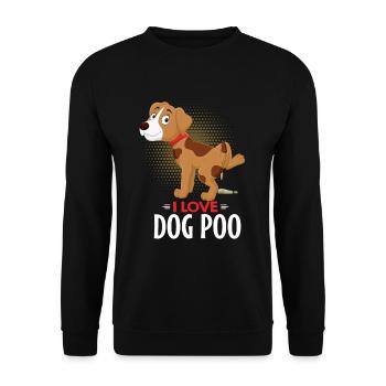 I love dog poo - Unisex Pullover - Schwarz - Vorne - Alina (178cm) & Michal (187cm)
