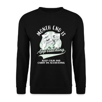 Ruhe bewahren und Buchhaltung führen - Unisex Pullover - Schwarz - Vorne - Alina (178cm) & Michal (187cm)