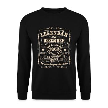 Legenden Dezember 1953 Geboren Jahrgang 1953 - Unisex Pullover - Schwarz - Vorne - Alina (178cm) & Michal (187cm)