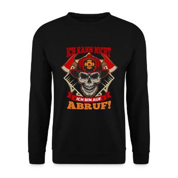 Ich kann nicht ich bin auf abruf! - Unisex Pullover - Schwarz - Vorne - Alina (178cm) & Michal (187cm)