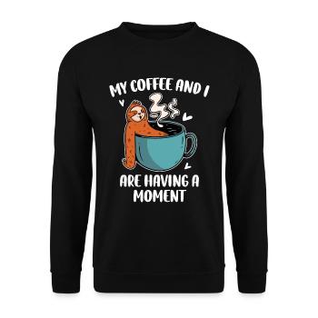 My Coffee And I Coffee Gift - Unisex Sweatshirt - black - Front - Alina (178cm) & Michal (187cm)