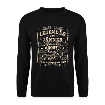 Légendes Janvier 2007 Né en 2007 - Sweat-shirt Unisexe - noir - Devant - Alina (178cm) & Michal (187cm)