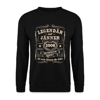 Légendes Janvier 2008 Né en 2008 - Sweat-shirt Unisexe - noir - Devant - Alina (178cm) & Michal (187cm)